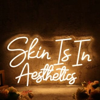 Skin Is In Aesthetics Yellow Neon Sign