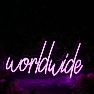 Worldwide Purple Neon Sign