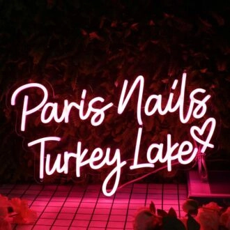Paris Nails Turkey Lake Red Neon Sign