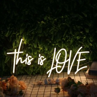 This Is Love Yellow Neon Sign