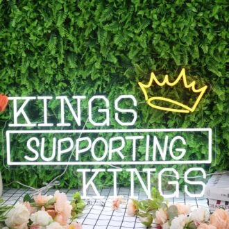 Kings Supporting Kings White Neon Sign