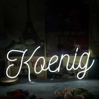 Koenig White Neon Sign