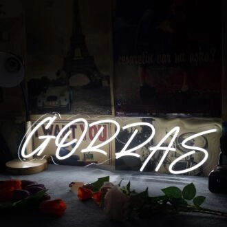 Gorras White Neon Sign
