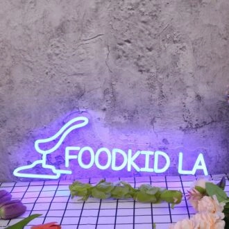 Food Kid LA Blue Neon Sign