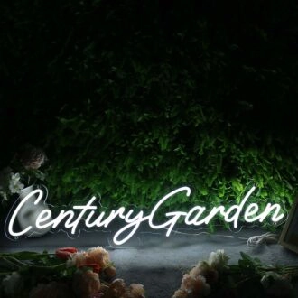 Century Garden White Neon Sign