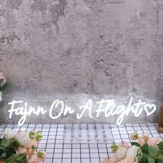 Fajnn On A Flight White Neon Sign