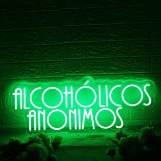 Alcoholicos Anonimos Green Neon Sign
