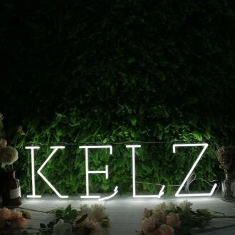 KELZ White Neon Sign
