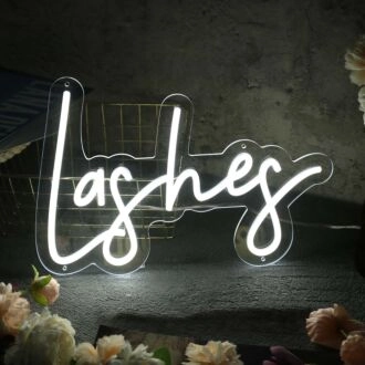 Lashes White LED Neon Sign