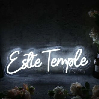Estie Temple White Neon Sign