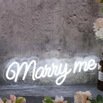 Marry Me White LED Neon Sign
