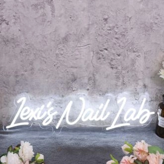 Lexis Nail Lab White Neon Sign