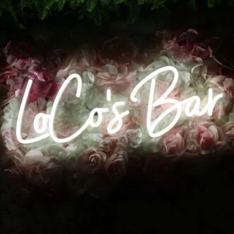 Locos Bar White Neon Sign