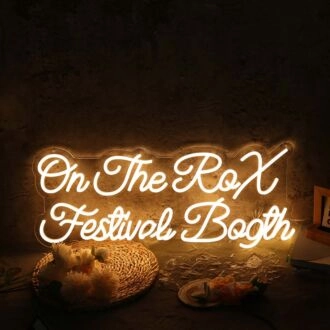 On The Rox Festival Booth Yellow Neon Sign