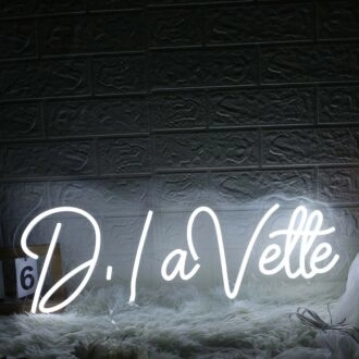 D Lavette White Neon Sign