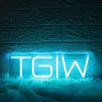 TGIW Blue Neon Sign