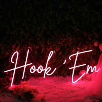 Hook Em Red Neon Sign