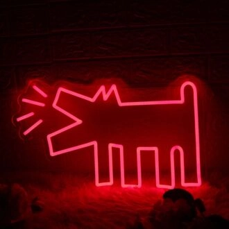 Dog Barking Red Neon Sign
