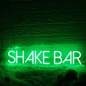 Shake Bar Green Neon Sign