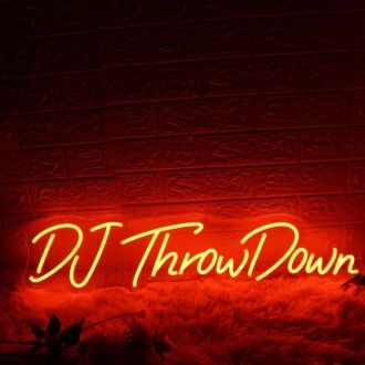 DJ Throw Down Red Neon Sign