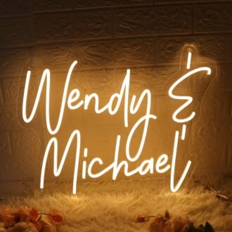 Wendy And Michael Yellow Neon Sign