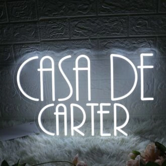 Casa De Carter White Neon Sign