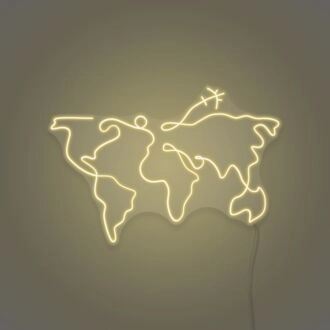 World map LED neon sign