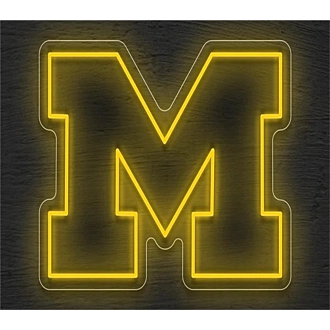 Brighten Up Game Days and Sports Bars with Michigan Block M Logo LED Neon Sign