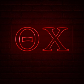 Theta Chi ΘΧ LED Neon Sign for Brotherhood Events and Fraternity Decor