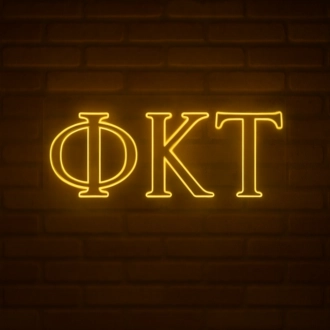 Phi Kappa Tau ΦΚΤ LED Neon Sign for Brotherhood Events and Fraternity Decor