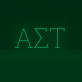 Alpha Sigma Tau ΑΣΤ LED Neon Sign Celebrating Sisterhood and Empowerment
