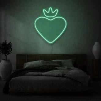 Heart with crown LED neon sign