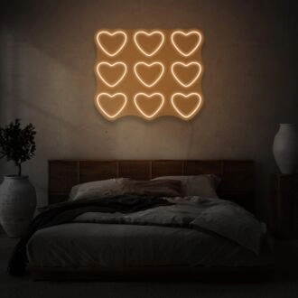 Nine Hearts LED Neon Sign