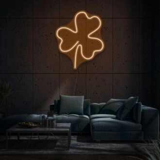 Clover Neon Luck and Nature in Green Glow