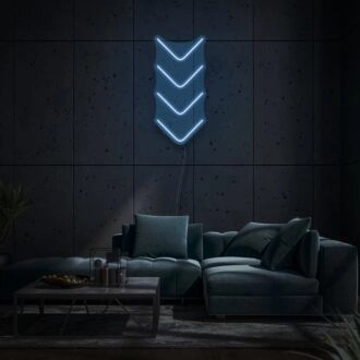 Four Arrows Pointing Down Neon Calming Downward Motion