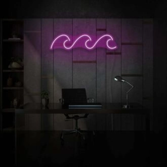 Drei Wellen Neon Gelassene Ozeanstimmung