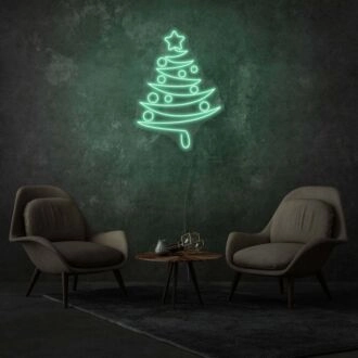 Weihnachtsbaum Neon Feiert Festliche Freude und Tradition