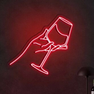 Weinverkostung Bar Trinkgläser Neon