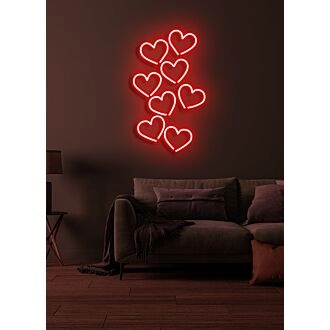 Herzen Neonschild Liebe und Romantik im strahlenden Licht