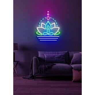 Lotus flower Neon Serenity and Rebirth in Bloom