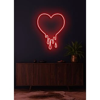 Melting heart Neon Warmth and Love in Fluid Form