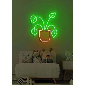 Pflanze Neongrünes Wachstum in Leuchtendem Leben