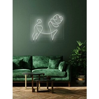 Die Verspieltheit und der Charme eines Mopses in einer hellen Neon-Darstellung