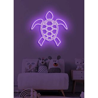 Schildkröte Neon Langsam und stetig gewinnt das Rennen.