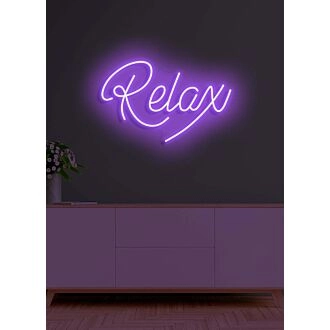Relax Neon Gentle Reminder to Unwind and Take It Easy in a Soothing Glow