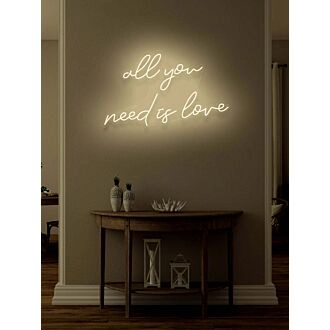 All You Need Is Love Neon Singing the Tune of Universal Love
