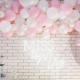 Miss to Mrs Bridal Transition Beautifully Lit in Neon