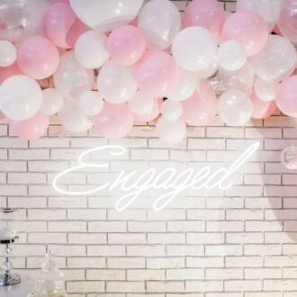 Engaged Neon Illumination Celebrating Love