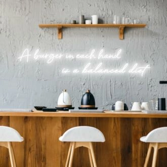 Burger Balanced Diet Whimsical Neon for Casual Eateries