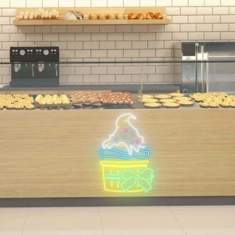 Festlicher Eisbecher Feierliches Neon für Partythemen